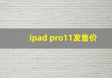 ipad pro11发售价