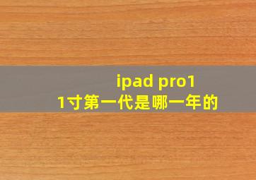 ipad pro11寸第一代是哪一年的