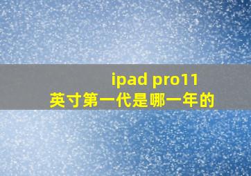 ipad pro11英寸第一代是哪一年的