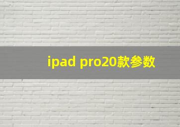 ipad pro20款参数