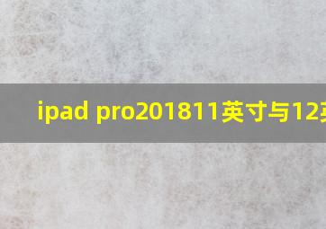 ipad pro201811英寸与12英寸