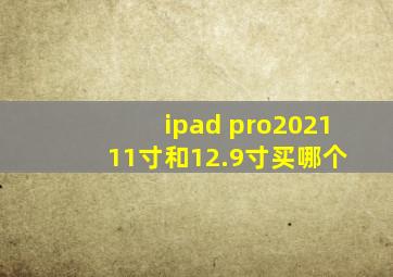 ipad pro2021 11寸和12.9寸买哪个