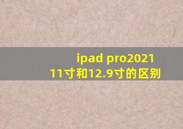 ipad pro202111寸和12.9寸的区别