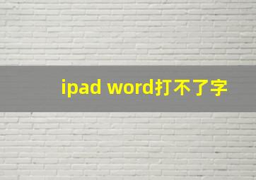 ipad word打不了字