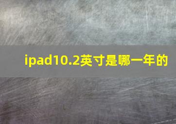 ipad10.2英寸是哪一年的