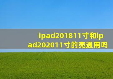 ipad201811寸和ipad202011寸的壳通用吗