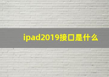 ipad2019接口是什么