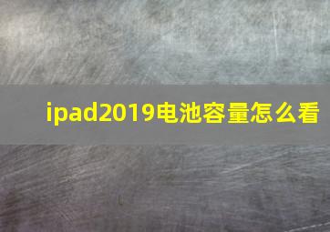 ipad2019电池容量怎么看