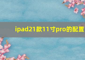 ipad21款11寸pro的配置