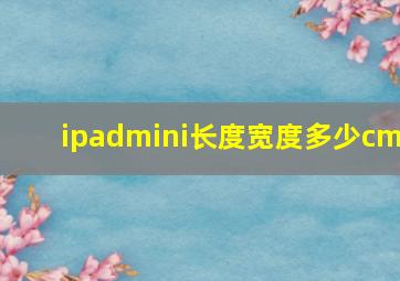 ipadmini长度宽度多少cm