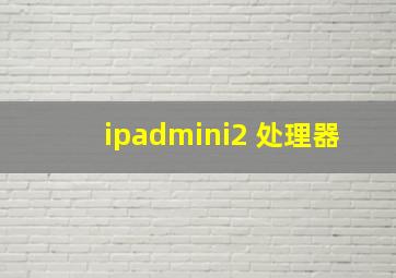 ipadmini2 处理器