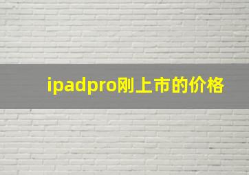 ipadpro刚上市的价格