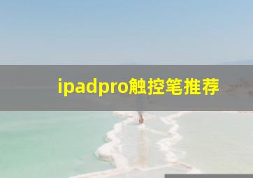 ipadpro触控笔推荐