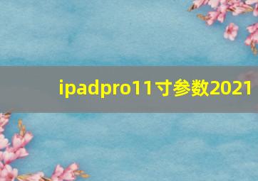 ipadpro11寸参数2021