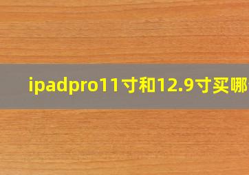 ipadpro11寸和12.9寸买哪个