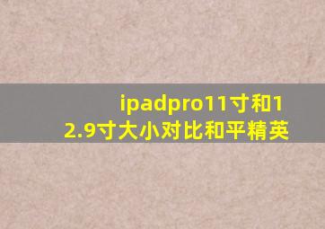 ipadpro11寸和12.9寸大小对比和平精英