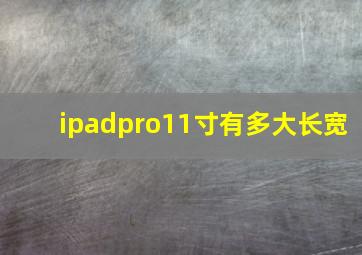 ipadpro11寸有多大长宽