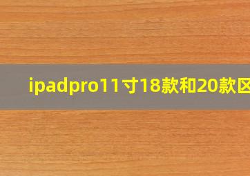 ipadpro11寸18款和20款区别