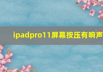 ipadpro11屏幕按压有响声