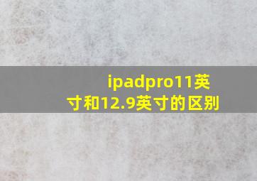 ipadpro11英寸和12.9英寸的区别