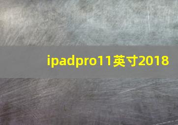 ipadpro11英寸2018