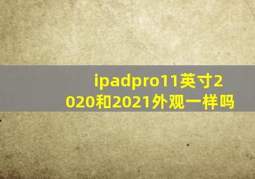 ipadpro11英寸2020和2021外观一样吗