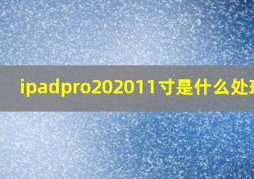 ipadpro202011寸是什么处理器