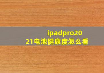 ipadpro2021电池健康度怎么看