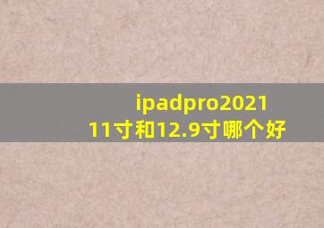 ipadpro2021 11寸和12.9寸哪个好