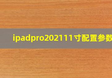 ipadpro202111寸配置参数表