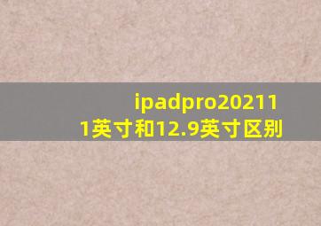 ipadpro202111英寸和12.9英寸区别