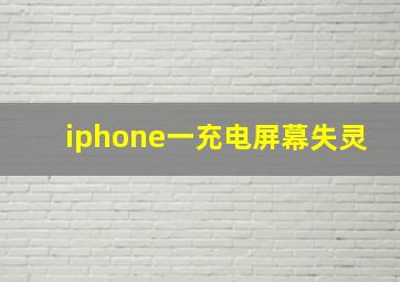 iphone一充电屏幕失灵