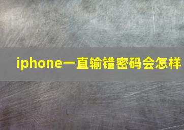 iphone一直输错密码会怎样