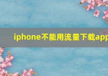 iphone不能用流量下载app