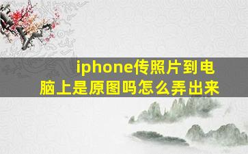 iphone传照片到电脑上是原图吗怎么弄出来