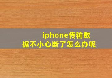 iphone传输数据不小心断了怎么办呢