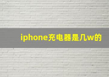 iphone充电器是几w的