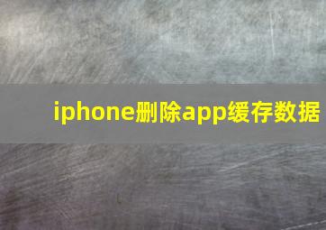 iphone删除app缓存数据