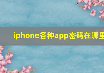 iphone各种app密码在哪里