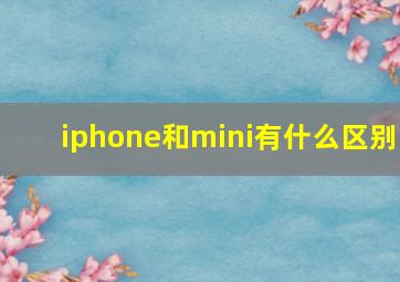 iphone和mini有什么区别