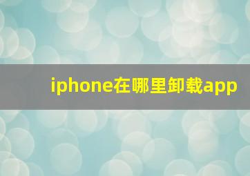 iphone在哪里卸载app