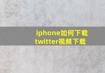 iphone如何下载twitter视频下载