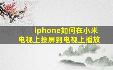 iphone如何在小米电视上投屏到电视上播放