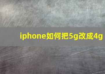 iphone如何把5g改成4g