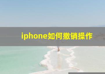 iphone如何撤销操作