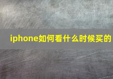 iphone如何看什么时候买的