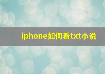 iphone如何看txt小说