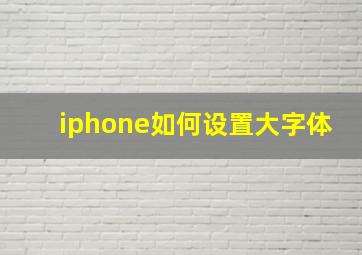 iphone如何设置大字体