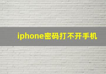 iphone密码打不开手机