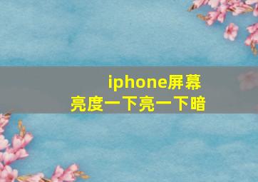 iphone屏幕亮度一下亮一下暗